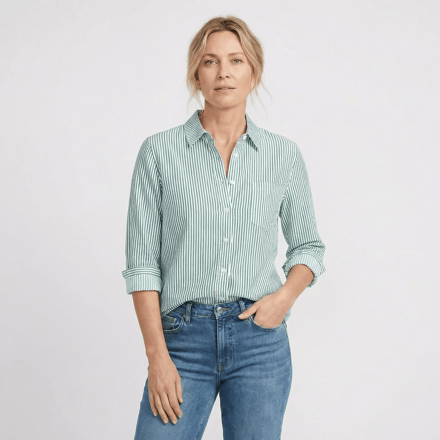 Stonebrook Studio - Stonebrook Studio | Women’s Striped Shirt - Loose Fit Lightweight Casual Top