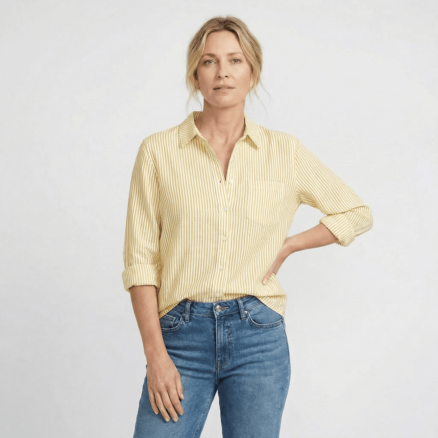 Stonebrook Studio - Stonebrook Studio | Women’s Striped Shirt - Loose Fit Lightweight Casual Top