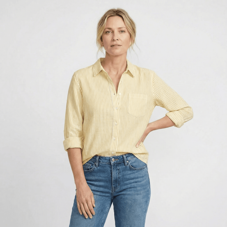 Stonebrook Studio - Stonebrook Studio | Women’s Striped Shirt - Loose Fit Lightweight Casual Top