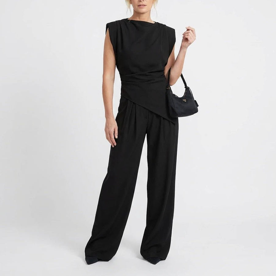 Stonebrook Studio - Stonebrook Studio | Women’s Sleeveless Jumpsuit Elastic Waist Casual Comfort Fit