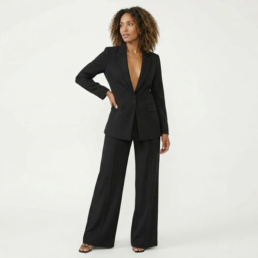Stonebrook Studio - Stonebrook Studio | Women’s Two Piece Suit Elegant Deep V Jacket Set