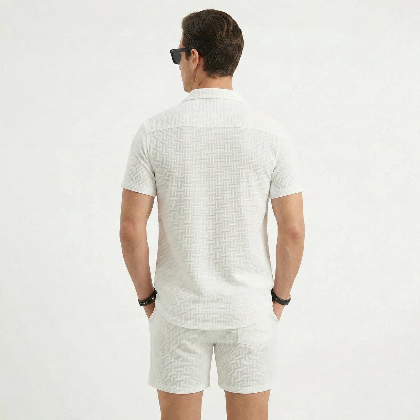 Stonebrook Studio - Stonebrook Studio | Men’s Linen Two Piece Set Short Sleeve Shirt And Shorts
