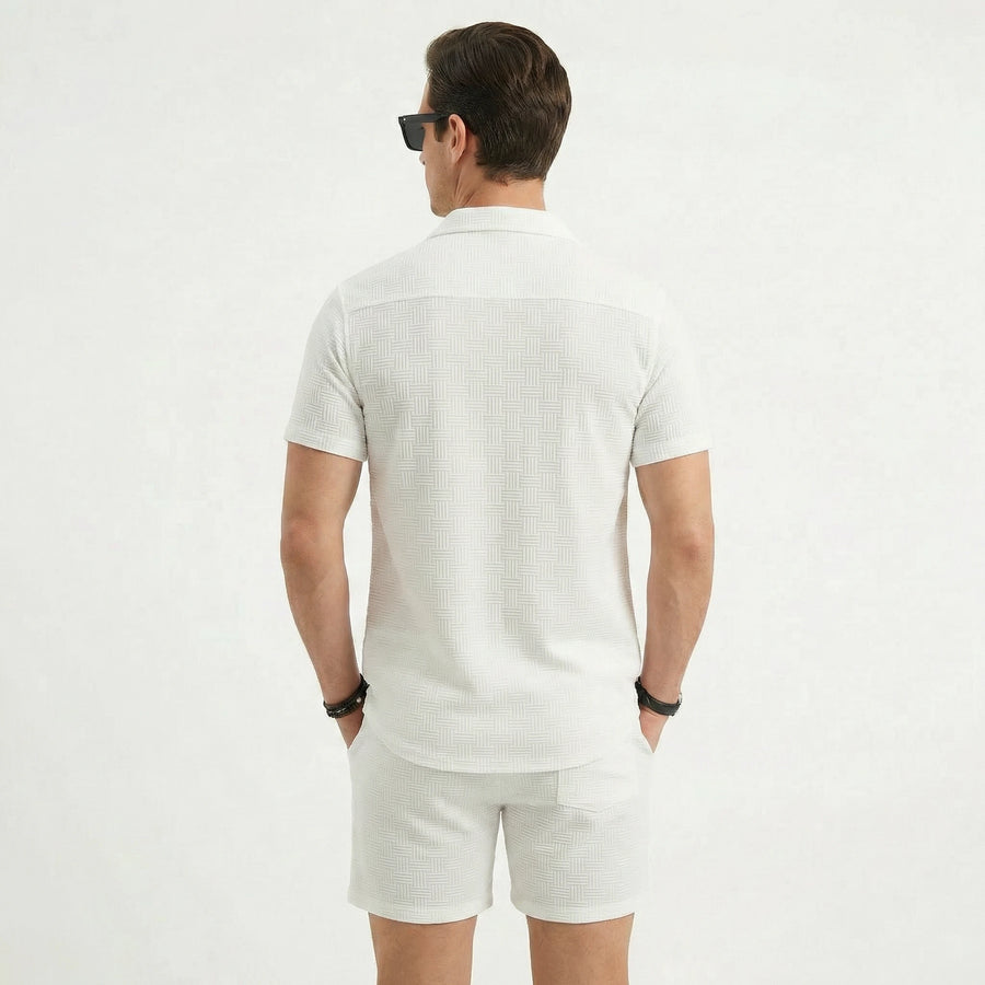 Stonebrook Studio - Stonebrook Studio | Men’s Linen Two Piece Set Short Sleeve Shirt And Shorts