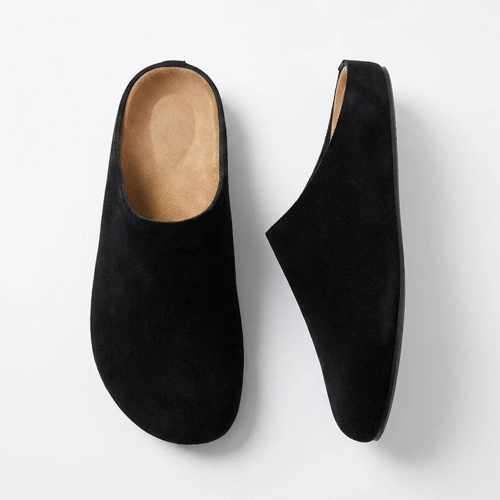 Stonebrook Studio - Stonebrook Studio | Leather Mule Clog Cork Footbed - Comfort Arch Support
