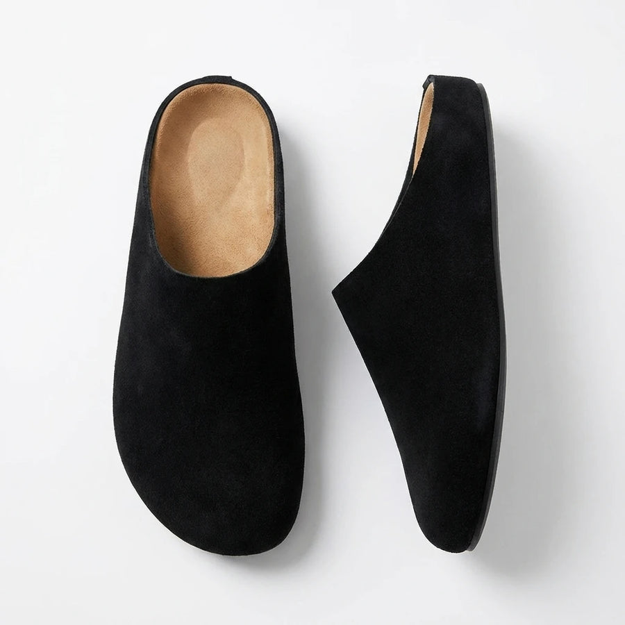 Stonebrook Studio - Stonebrook Studio | Leather Mule Clog Cork Footbed - Comfort Arch Support