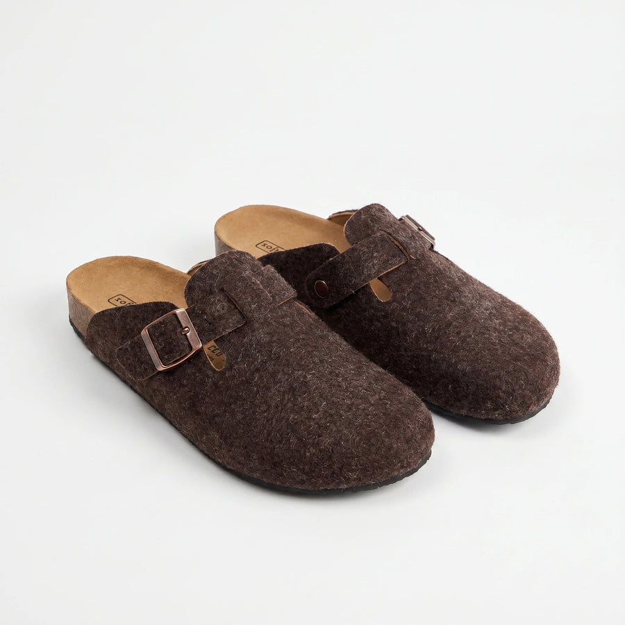 Stonebrook Studio - Stonebrook Studio | Leather Slip - On Clogs Soft Sheepskin Lined Mule Shoes