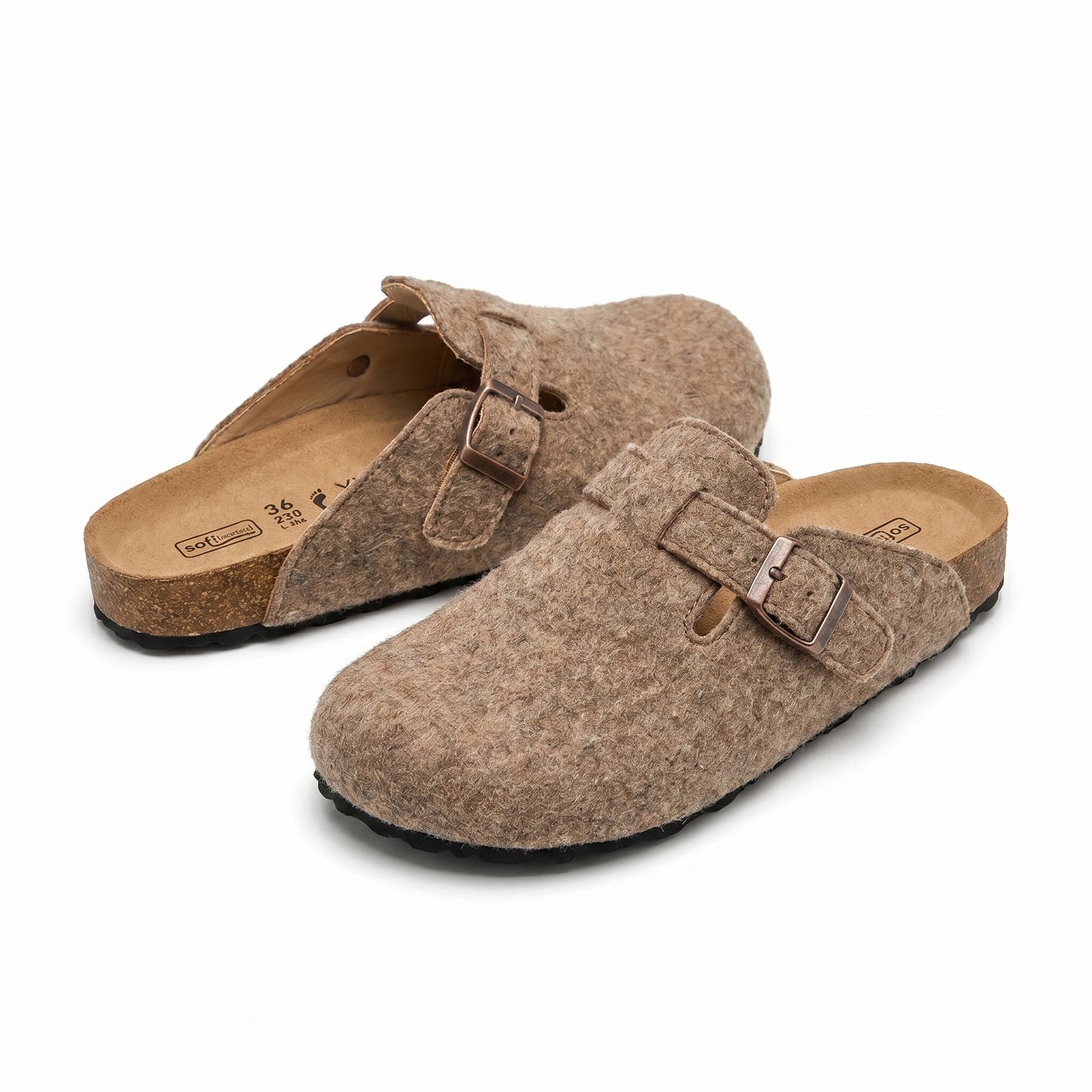 Stonebrook Studio - Stonebrook Studio | Leather Slip - On Clogs Soft Sheepskin Lined Mule Shoes