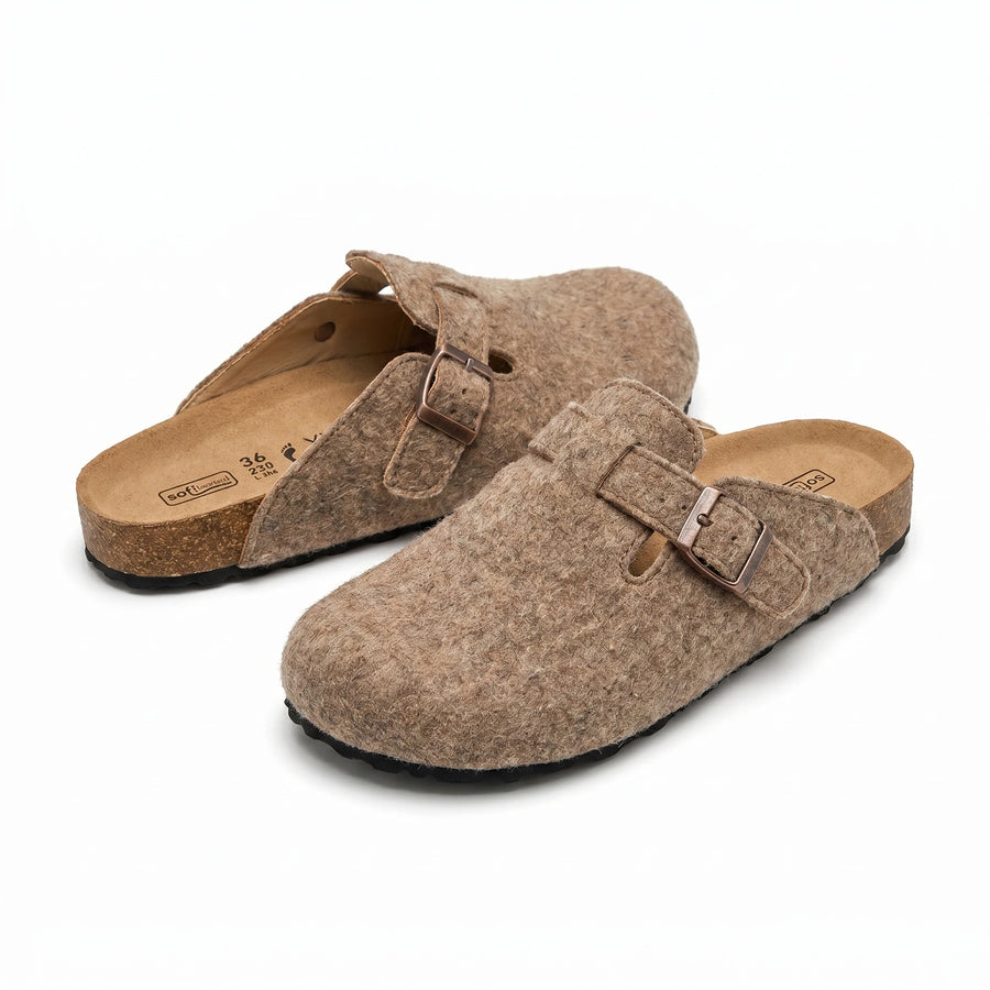 Stonebrook Studio - Stonebrook Studio | Leather Slip - On Clogs Soft Sheepskin Lined Mule Shoes