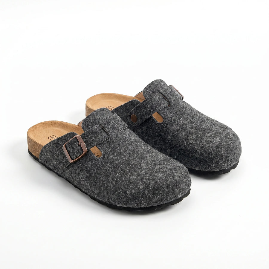 Stonebrook Studio - Stonebrook Studio | Leather Slip - On Clogs Soft Sheepskin Lined Mule Shoes