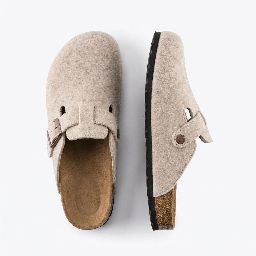 Stonebrook Studio - Stonebrook Studio | Leather Slip - On Clogs Soft Sheepskin Lined Mule Shoes