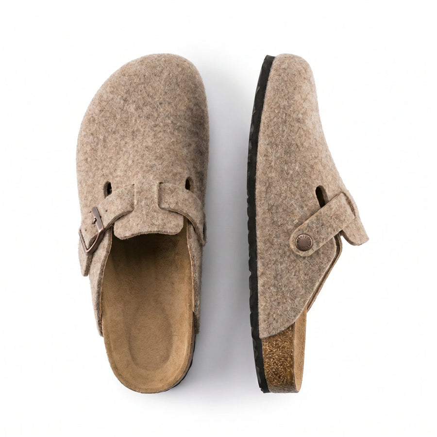 Stonebrook Studio - Stonebrook Studio | Leather Slip - On Clogs Soft Sheepskin Lined Mule Shoes