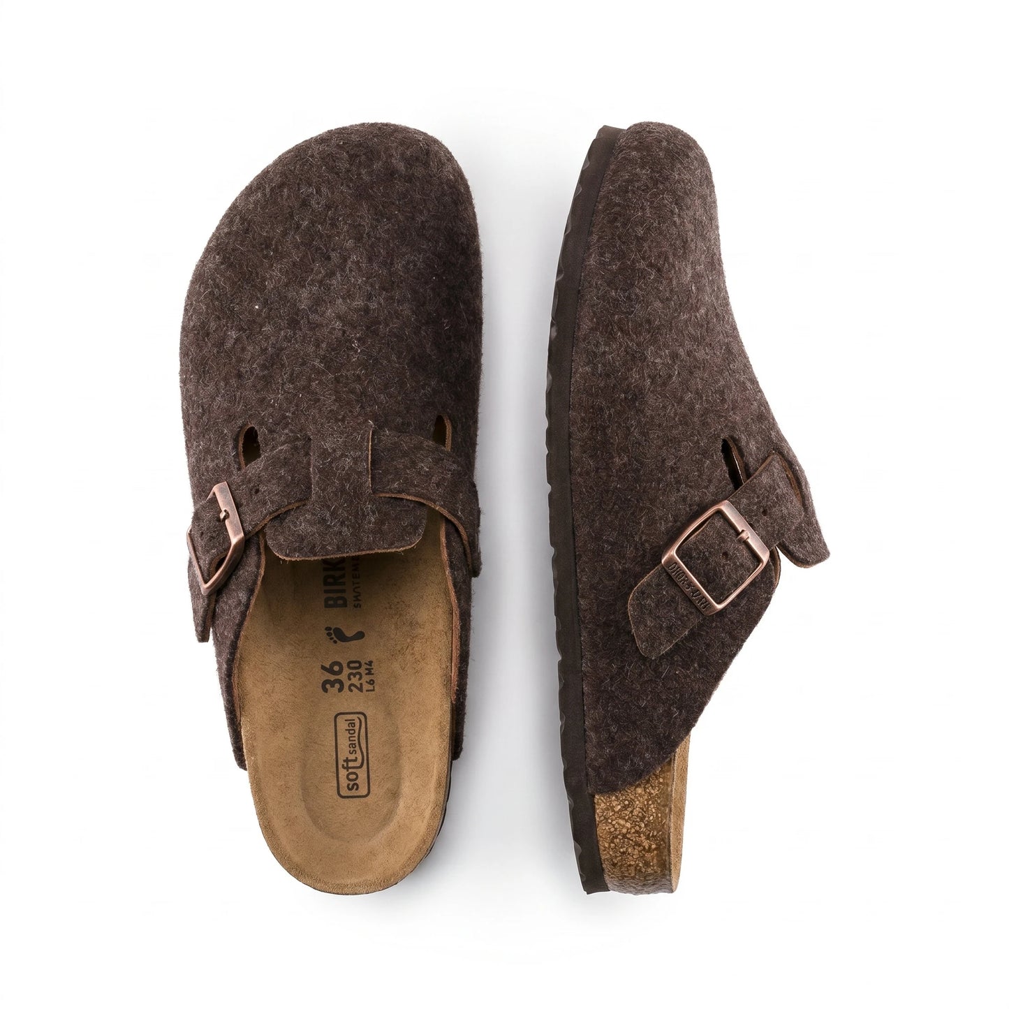 Stonebrook Studio - Stonebrook Studio | Leather Slip - On Clogs Soft Sheepskin Lined Mule Shoes