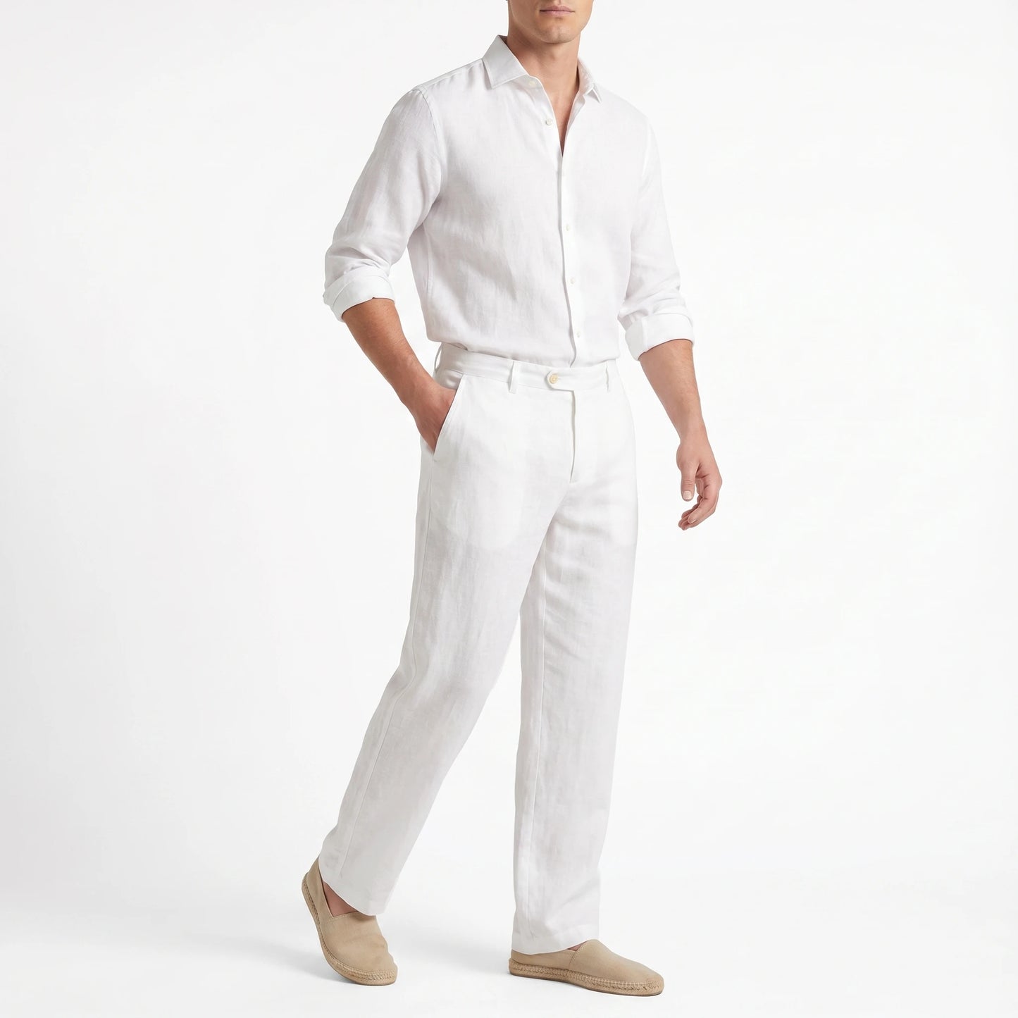 Stonebrook Studio - Stonebrook Studio | Men’s Linen Wide Fit Trousers Breathable Comfort Summer Pants
