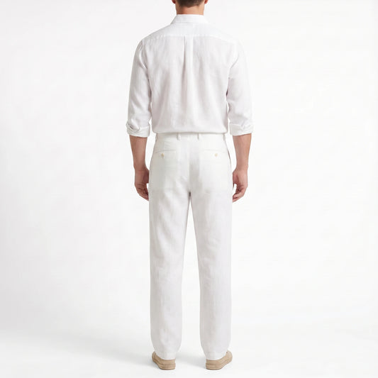 Stonebrook Studio - Stonebrook Studio | Men’s Linen Wide Fit Trousers Breathable Comfort Summer Pants