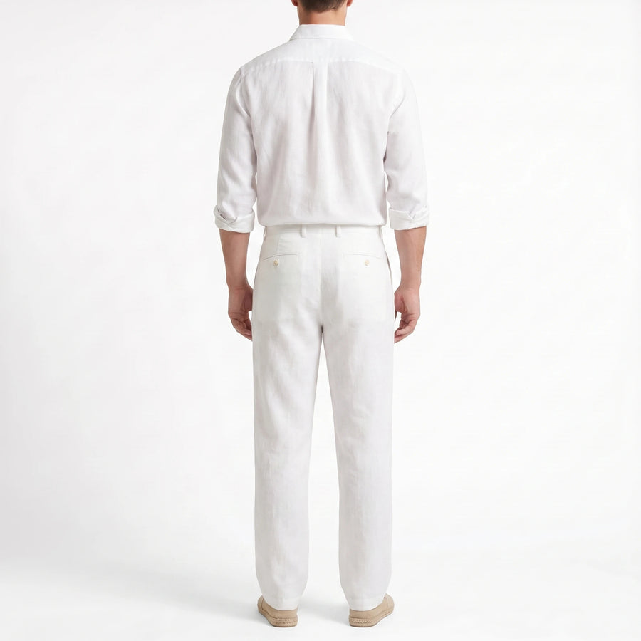 Stonebrook Studio - Stonebrook Studio | Men’s Linen Wide Fit Trousers Breathable Comfort Summer Pants