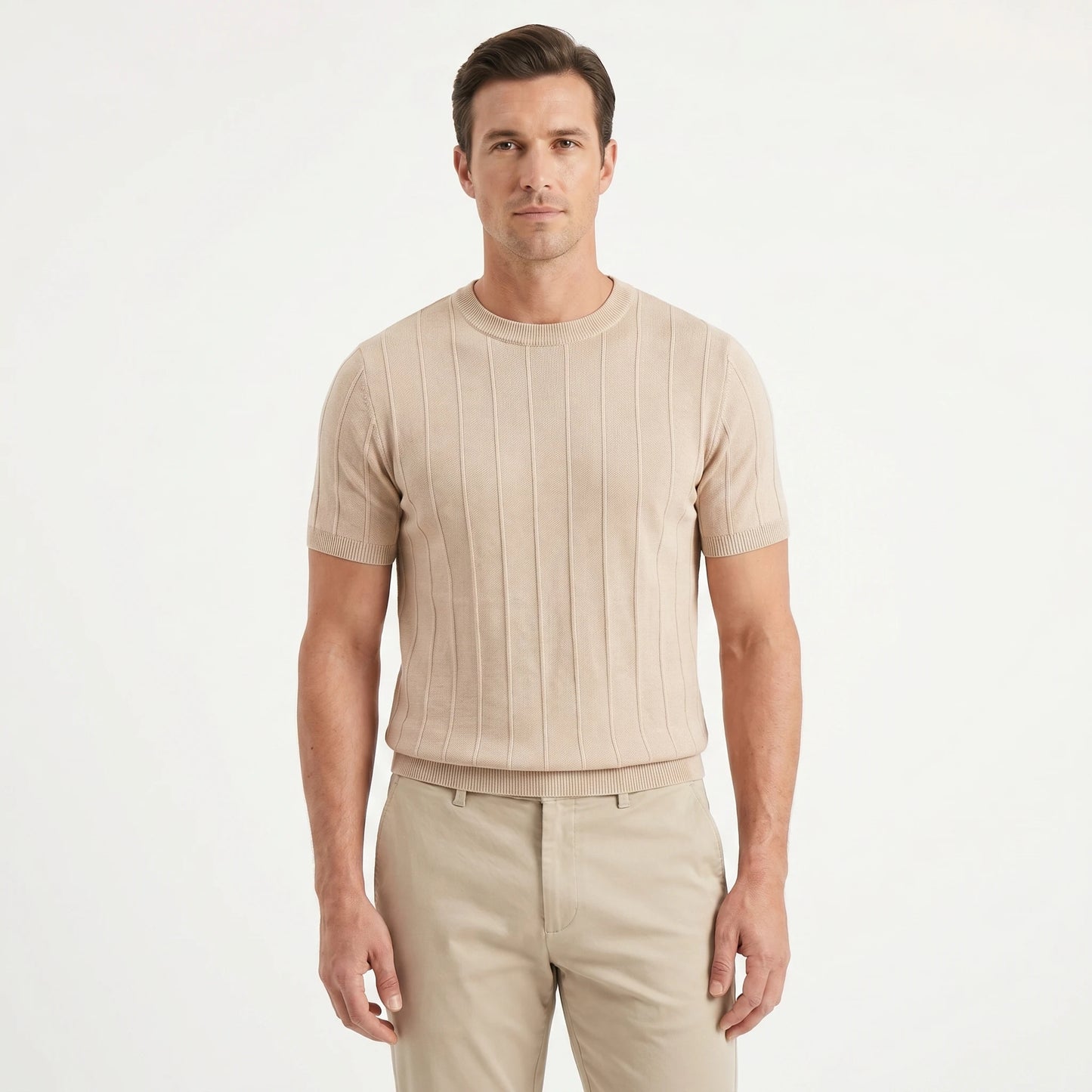 Stonebrook Studio - Stonebrook Studio | Men’s Ice Silk Knit T-Shirt - Breathable Comfort Slim Fit Summer