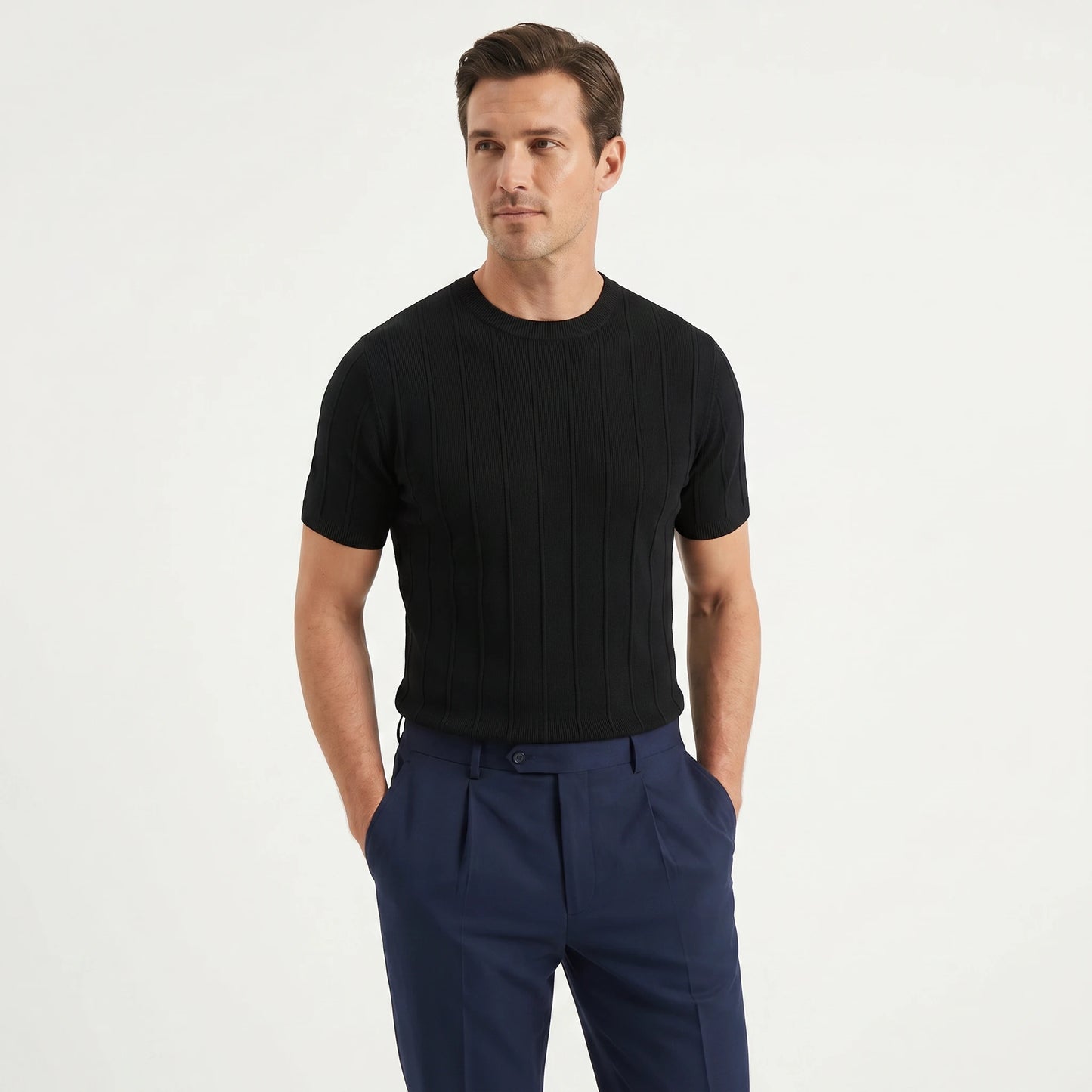 Stonebrook Studio - Stonebrook Studio | Men’s Ice Silk Knit T-Shirt - Breathable Comfort Slim Fit Summer