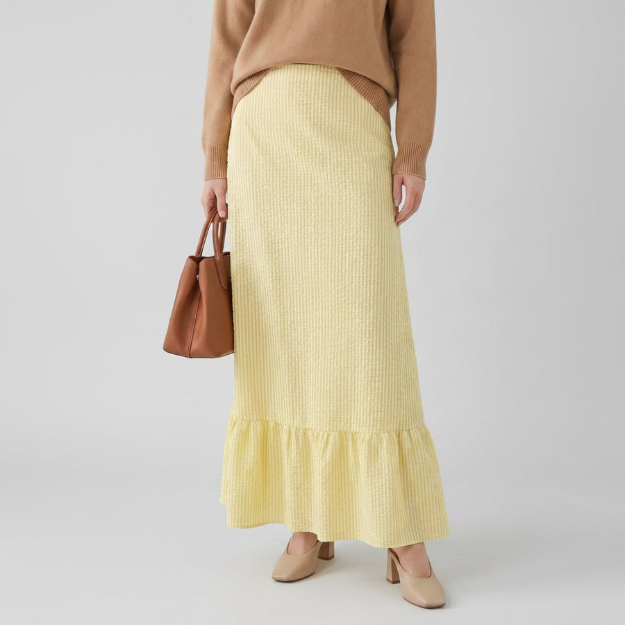 Stonebrook Studio - Stonebrook Studio | Women’s Flared Stripe Skirt - High Waist Timeless Midi Fit