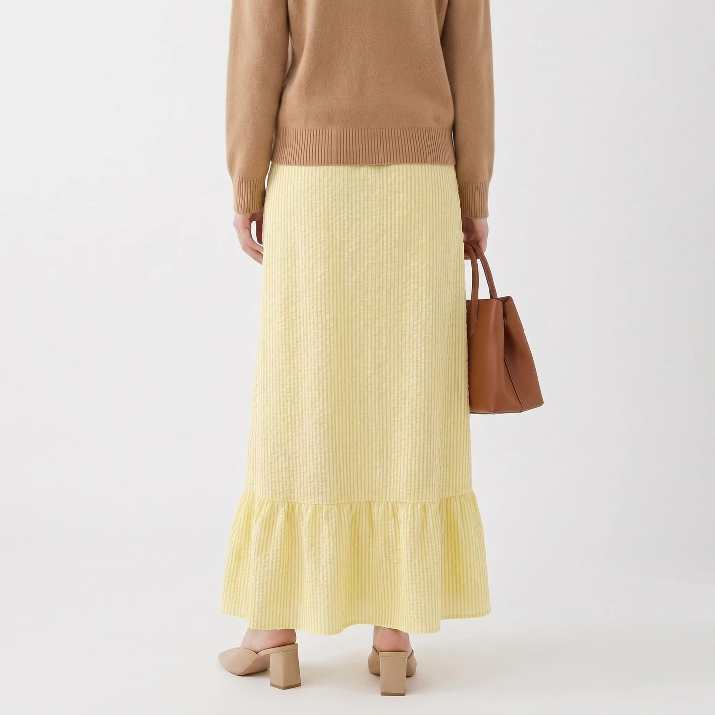 Stonebrook Studio - Stonebrook Studio | Women’s Flared Stripe Skirt - High Waist Timeless Midi Fit