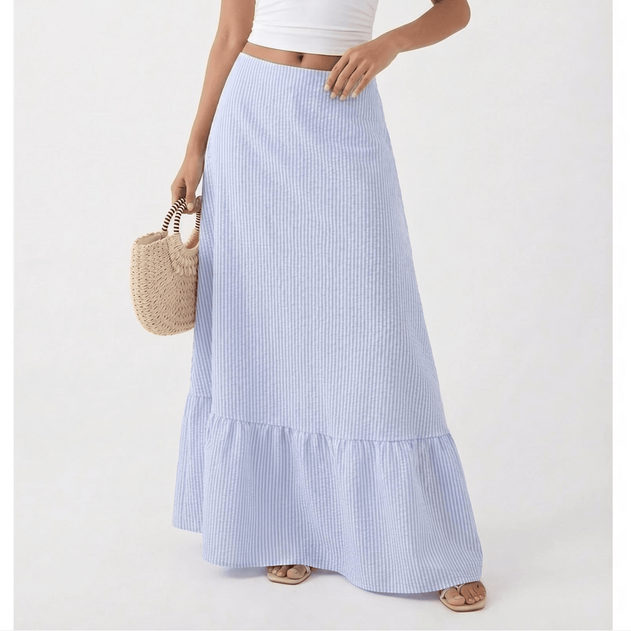 Stonebrook Studio - Stonebrook Studio | Women’s Flared Stripe Skirt - High Waist Timeless Midi Fit