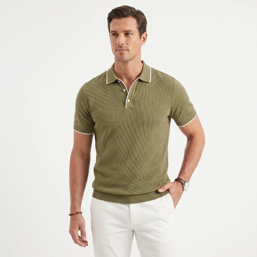 Stonebrook Studio - StonebrookStudio | Men’s Polo Shirt Short Sleeve Lightweight - Contrast Collar Trim
