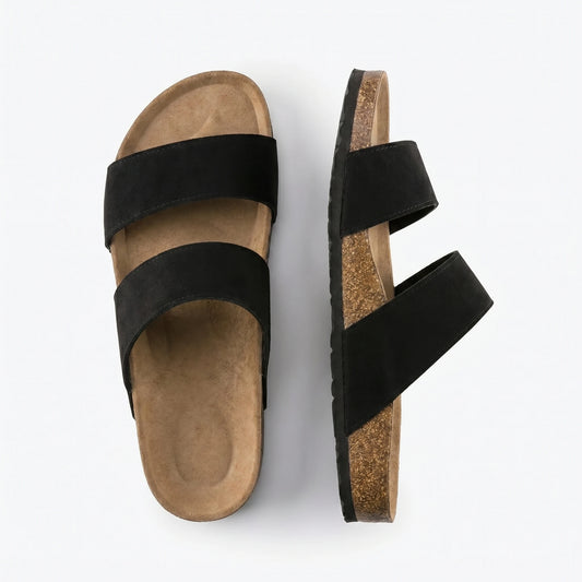 Stonebrook Studio - Stonebrook Studio | Cork Footbed Sandals Leather Strap Casual - Orthopedic Footbed