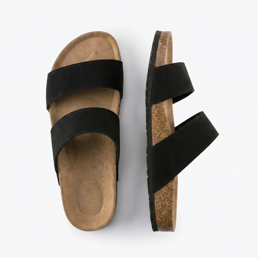 Stonebrook Studio - Stonebrook Studio | Cork Footbed Sandals Leather Strap Casual - Orthopedic Footbed