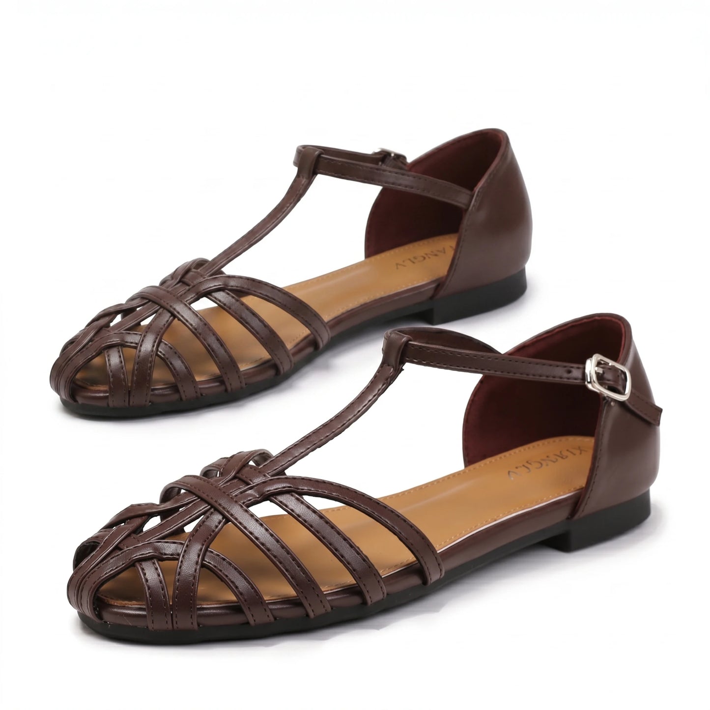 Stonebrook Studio - Stonebrook Studio | Women’s Roman Sandals Breathable Faux Leather Buckle Strap