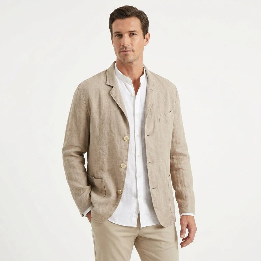 Stonebrook Studio - Stonebrook Studio | Men’s Linen Jacket Lightweight Breathable Everyday Relaxed Fit
