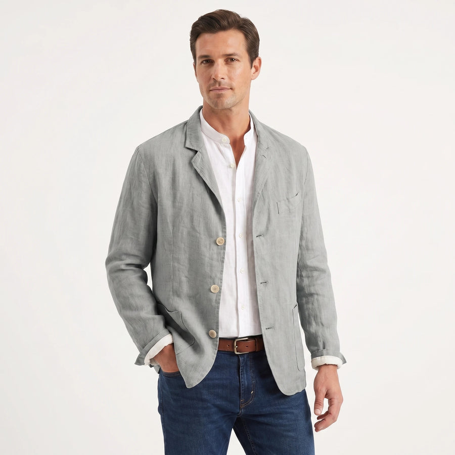 Stonebrook Studio - Stonebrook Studio | Men’s Linen Jacket Lightweight Breathable Everyday Relaxed Fit