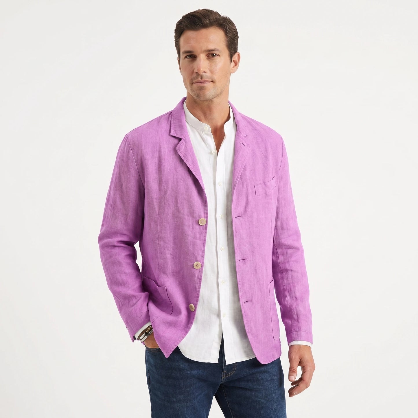 Stonebrook Studio - Stonebrook Studio | Men’s Linen Jacket Lightweight Breathable Everyday Relaxed Fit