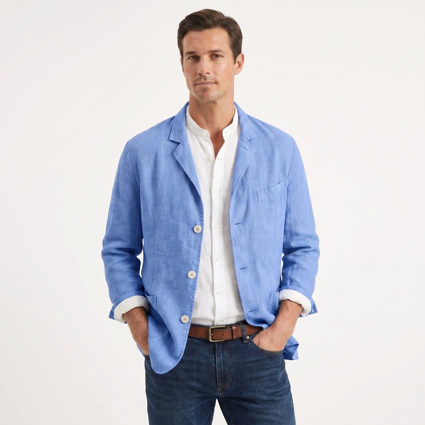 Stonebrook Studio - Stonebrook Studio | Men’s Linen Jacket Lightweight Breathable Everyday Relaxed Fit