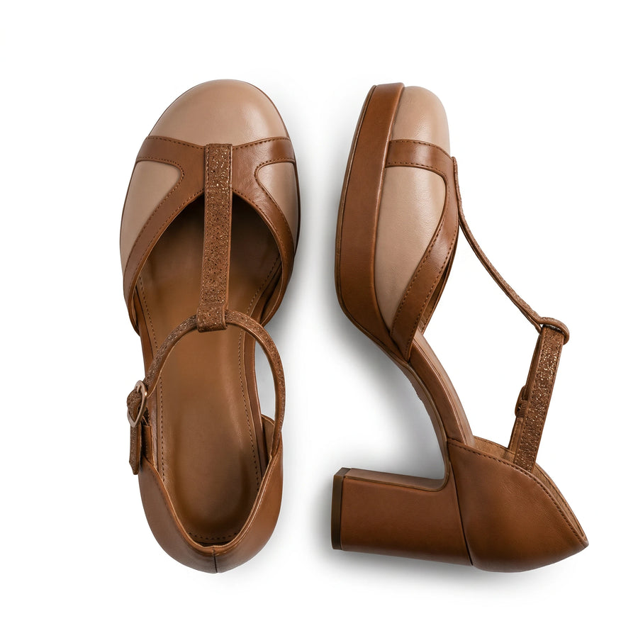 Stonebrook Studio - Stonebrook Studio | Women’s Leather Block Heels Pumps Comfortable Round Toe Office