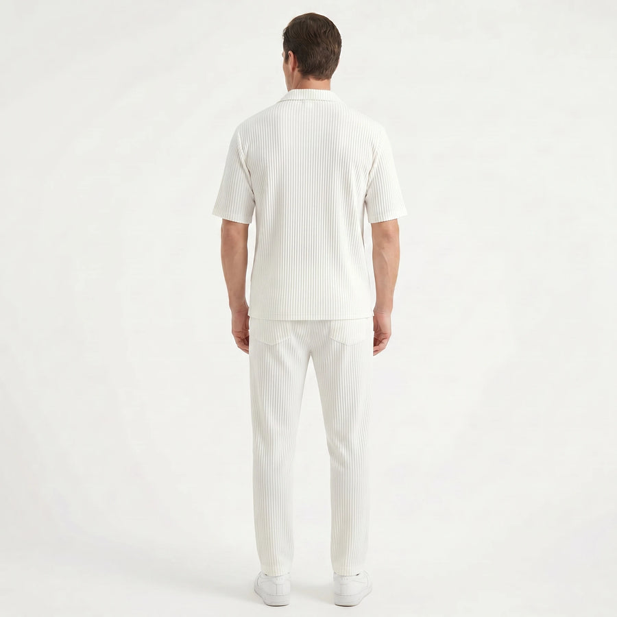 Stonebrook Studio - Stonebrook Studio | Men’s Ribbed Two Piece Set Breathable Cotton Blend Relaxed Fit