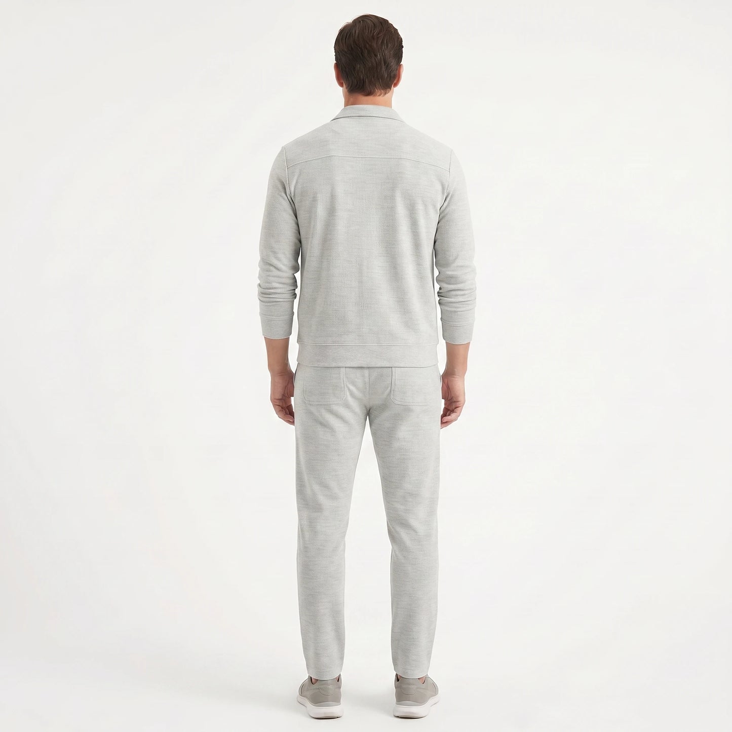 Stonebrook Studio - Stonebrook Studio | Men’s Textured Lounge Set - Two Piece Slim Fit Cotton Blend Outfit