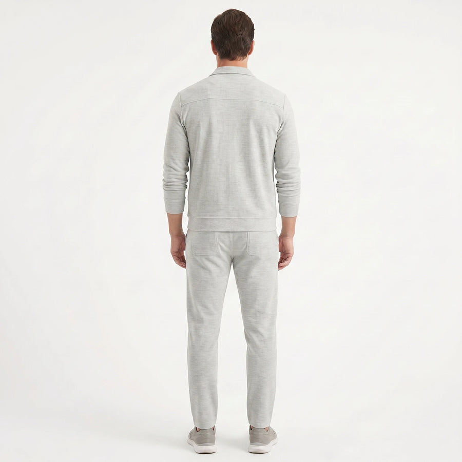 Stonebrook Studio - Stonebrook Studio | Men’s Textured Lounge Set - Two Piece Slim Fit Cotton Blend Outfit