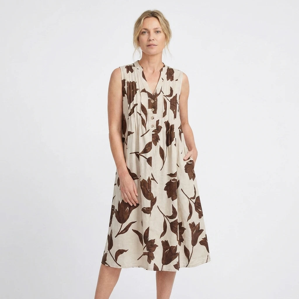 Stonebrook Studio | Women’s Floral Midi Dress Lightweight Comfortable A-Line Spring