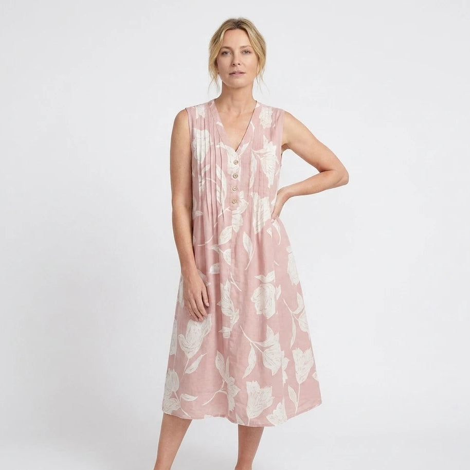 Stonebrook Studio | Women’s Floral Midi Dress Lightweight Comfortable A-Line Spring