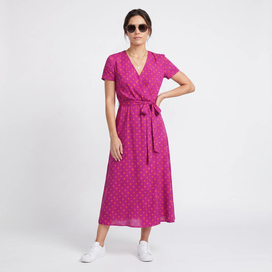 Stonebrook Studio - Stonebrook Studio | Women’s Floral Midi Dress Lightweight Elegant Comfort V - Neck