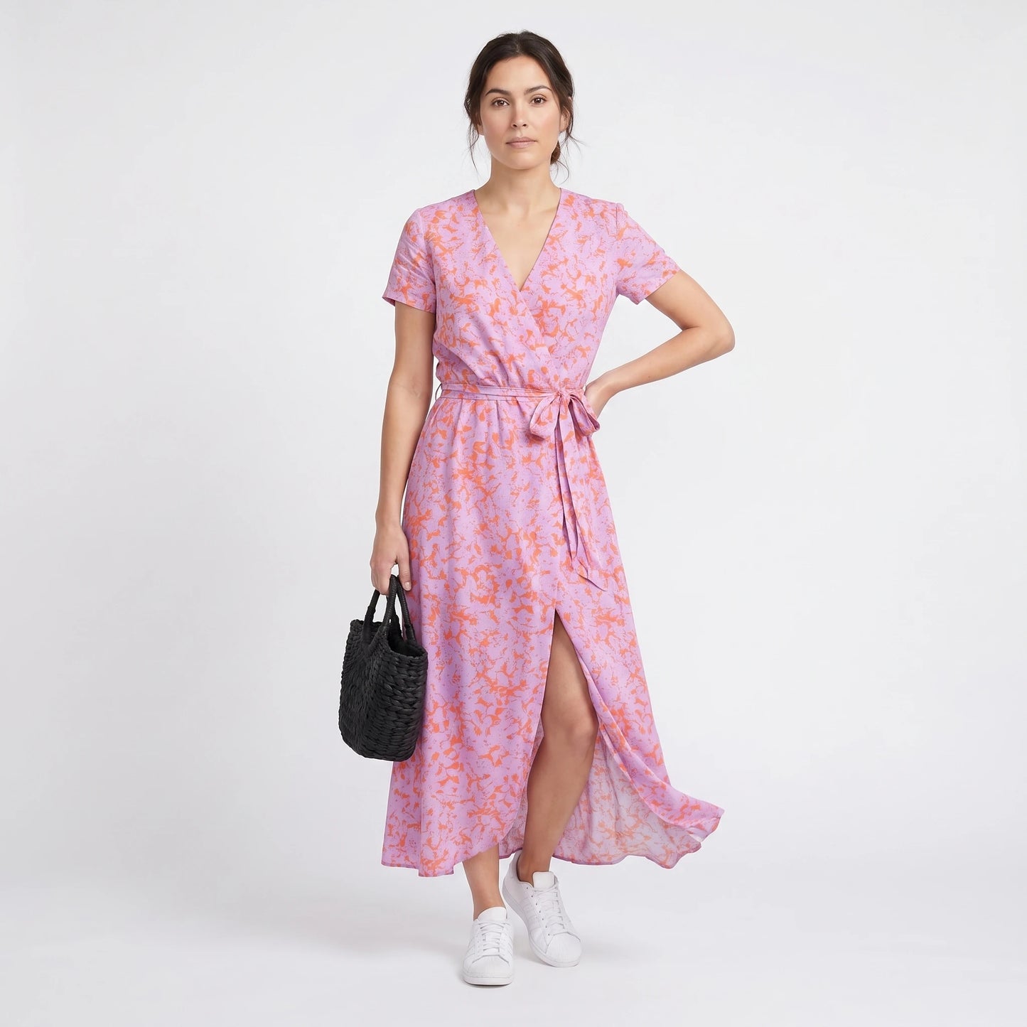 Stonebrook Studio - Stonebrook Studio | Women’s Floral Midi Dress Lightweight Elegant Comfort V - Neck
