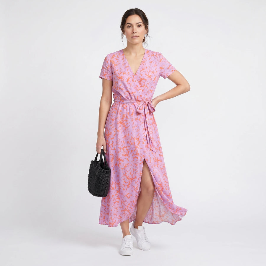 Stonebrook Studio - Stonebrook Studio | Women’s Floral Midi Dress Lightweight Elegant Comfort V - Neck