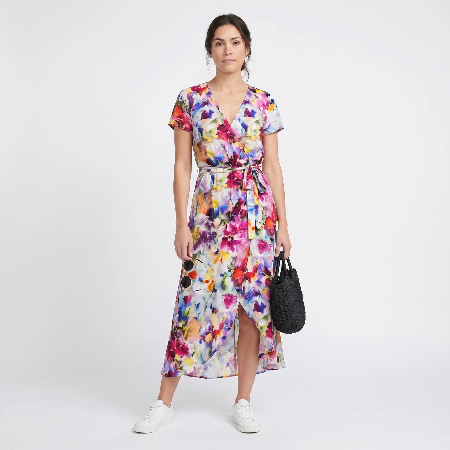 Stonebrook Studio - Stonebrook Studio | Women’s Floral Midi Dress Lightweight Elegant Comfort V - Neck